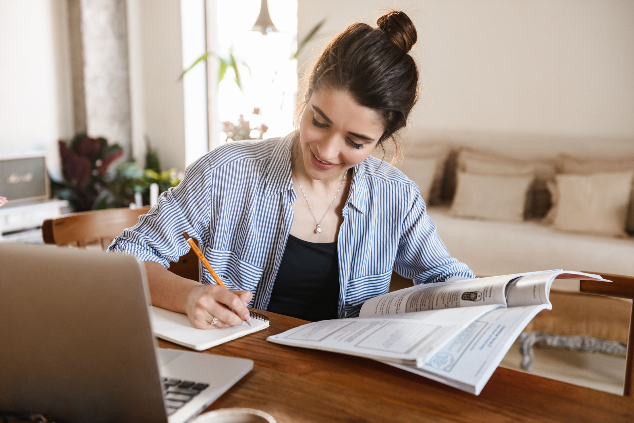 Girl Studying at Home